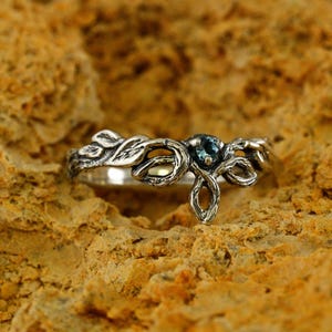 Forest Elvish Mens Tree Bark Silver Ring, Unique Nature Inspired Engagement Ring, Witchy Ethereal Wedding Ring, Fantasy Jewelry Women