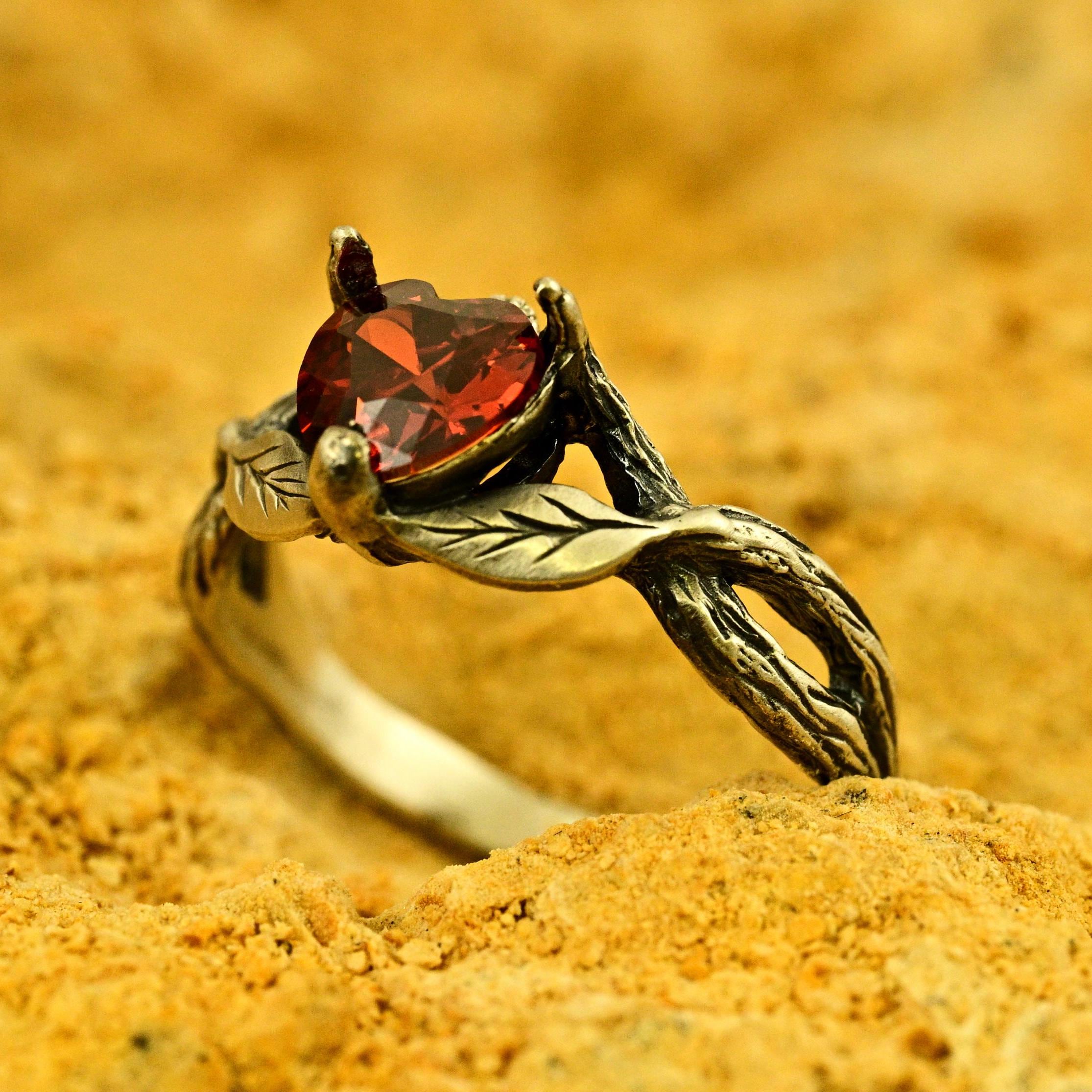 Whimsical Forest Wedding Ring With Tree, Woodland Ethereal