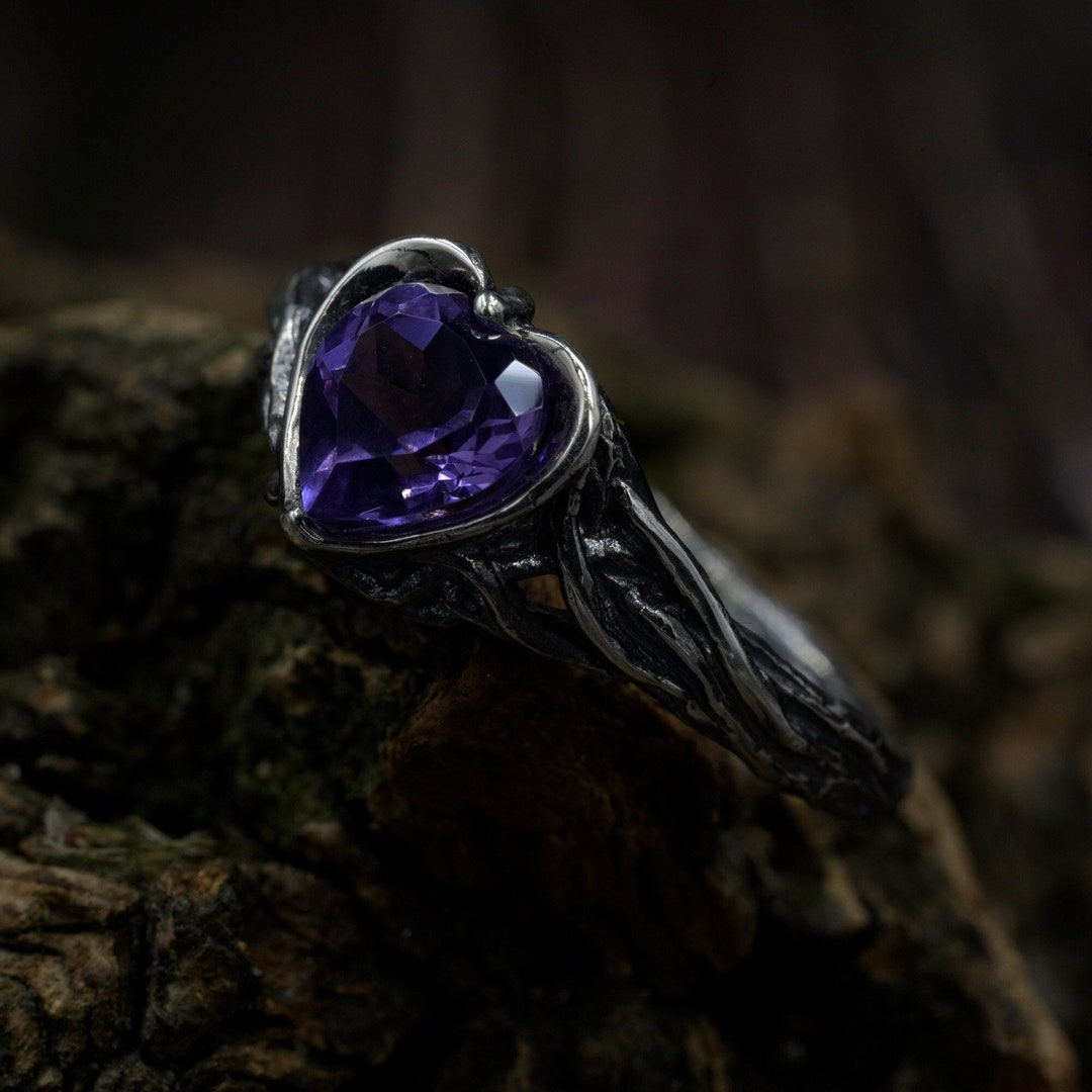 Celtic Style Amethyst Engagement Ring, Ethereal Fairy Witchy Wedding ...