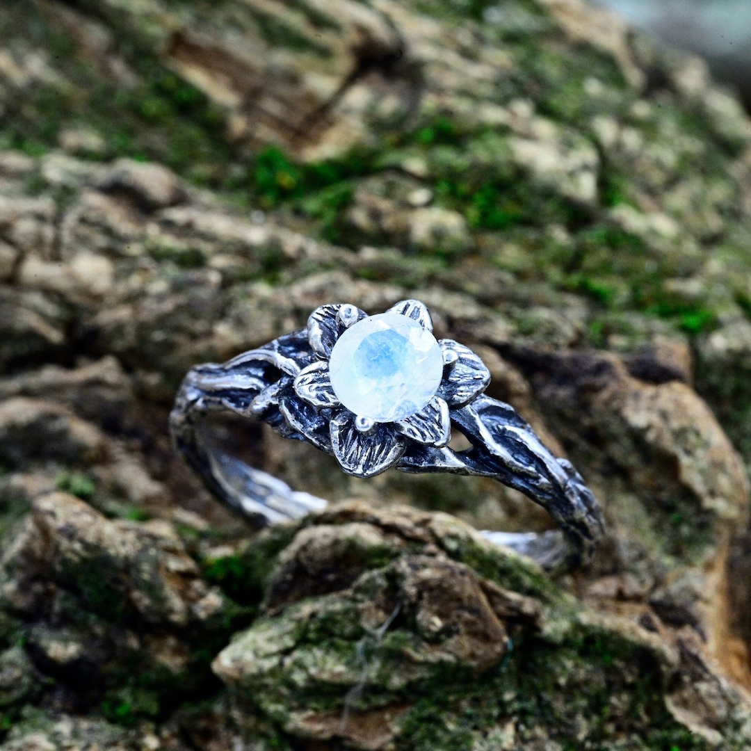 Moonstone Witch Engagement Ring Dark Fairy Inspired Moonstone - Etsy