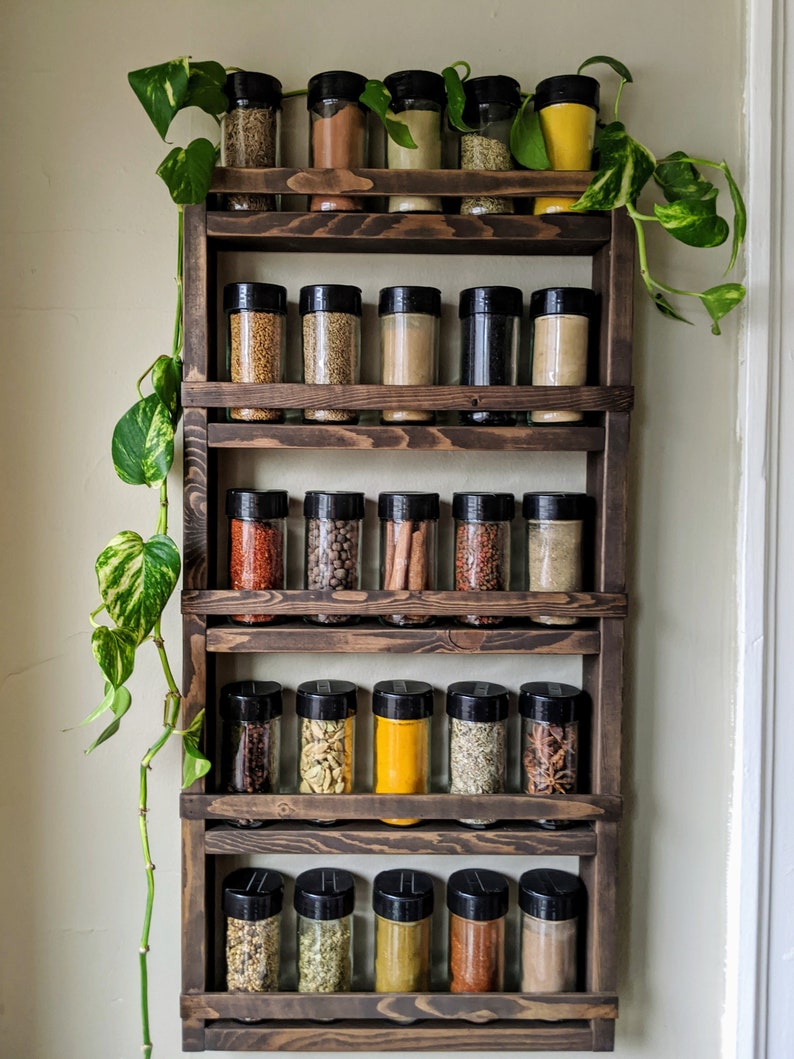 Wall Spice Rack wooden shelf kitchen organization idea | Etsy