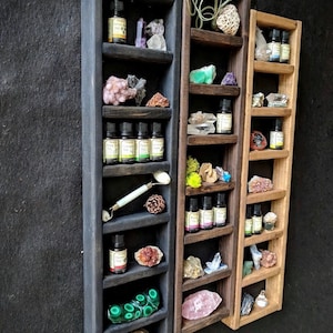 7-tier Ladder Shelf · choice of finish · essential oil shelf · geometric wood art · crystal display shelf · skinny shelf image 5