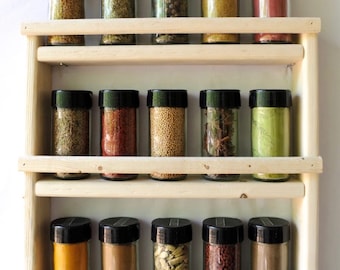 Wall Spice Rack  · storage for spices · kitchen organization · essential oil shelf · Wood spice rack