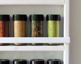 Wall Spice Rack · Choose your finish · spice rack shelf · essential oil rack · kitchen organization · Wooden spice rack