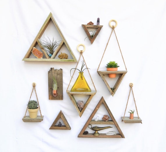 ONE Triangle Shelf · Choose Your Finish · Geometric Wood Art