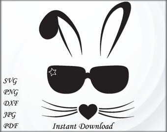 Bunny Face Svg Bunny Svg For Girls Svg Files For Cricut Etsy