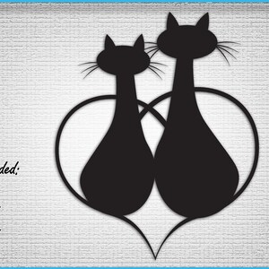 Cats, Hearts, SVG cut file, Cut files Hearts, SVG Files for Cricut image 2