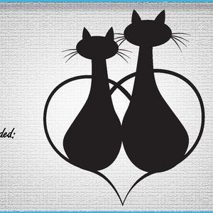 Cats, Hearts, SVG cut file, Cut files Hearts, SVG Files for Cricut image 3