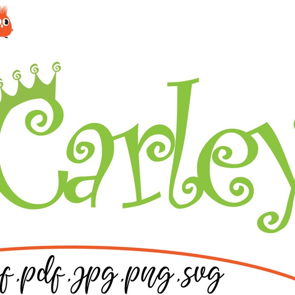 Carley, Beautiful Baby Names, SVG cut  file, Cut files Beautiful Baby Names, Cut files for Kids