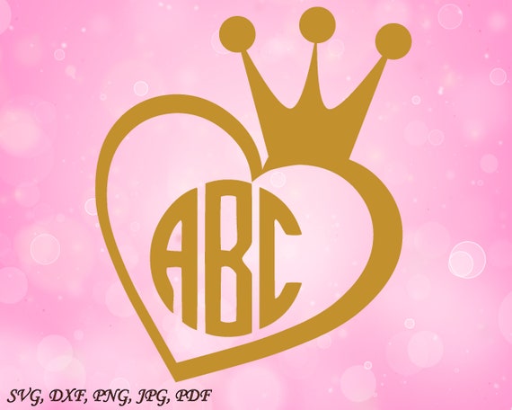 Download Heart with Crown Monogram Frames. Alphabet included. SVG ...