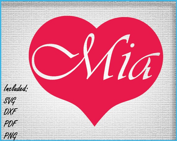 Mia Beautiful Baby Names SVG cut file Cut files Beautiful | Etsy