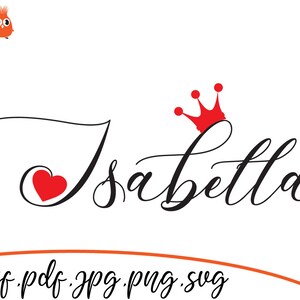 Isabella, Beautiful Baby Names, SVG cut  file, Cut files Beautiful Baby Names, Cut files for Kids