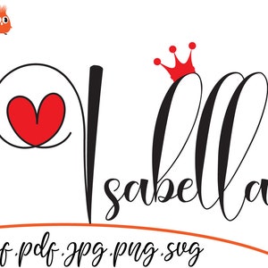 Isabella, Beautiful Baby Names, SVG cut  file, Cut files Beautiful Baby Names, Cut files for Kids
