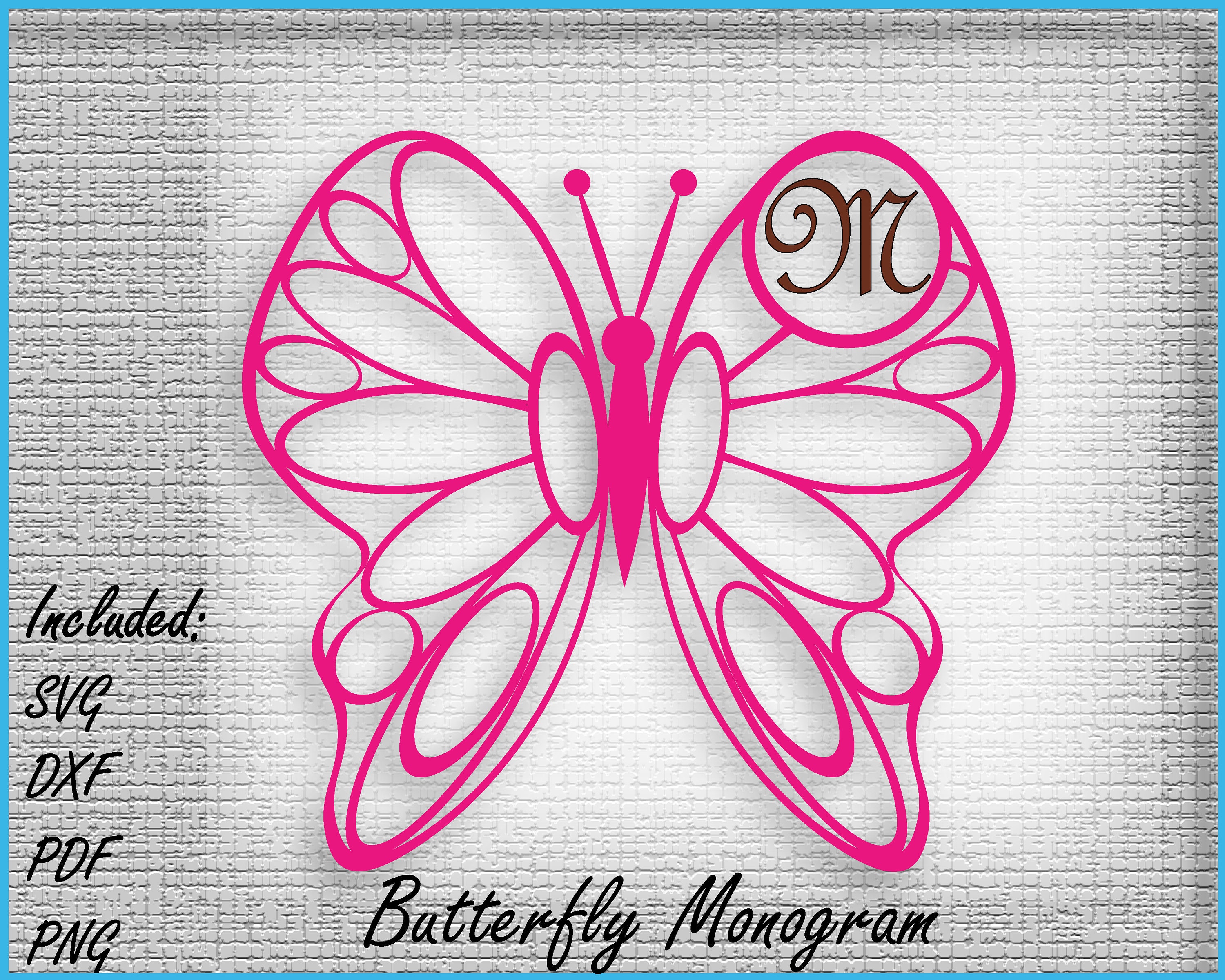 Download Butterfly Monogram SVG cut file Cut files Butterfly | Etsy