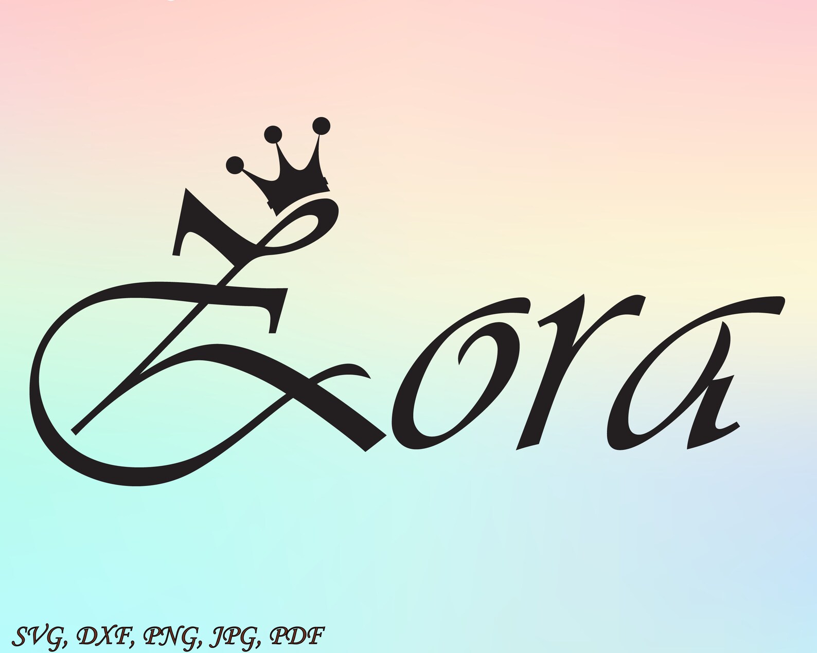 Zora Beautiful Baby Names SVG cut file Cut files Beautiful Etsy