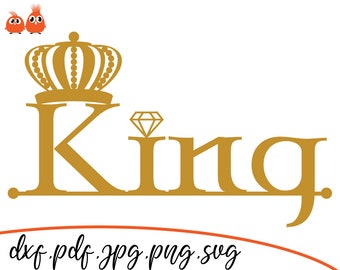 King, archivo de corte SVG, Cortar archivos King, Cortar archivos para niños