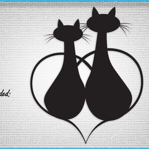 Cats, Hearts, SVG cut file, Cut files Hearts, SVG Files for Cricut image 4