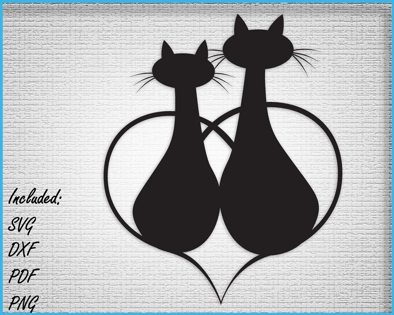 Cats, Hearts, SVG cut file, Cut files Hearts, SVG Files for Cricut image 4