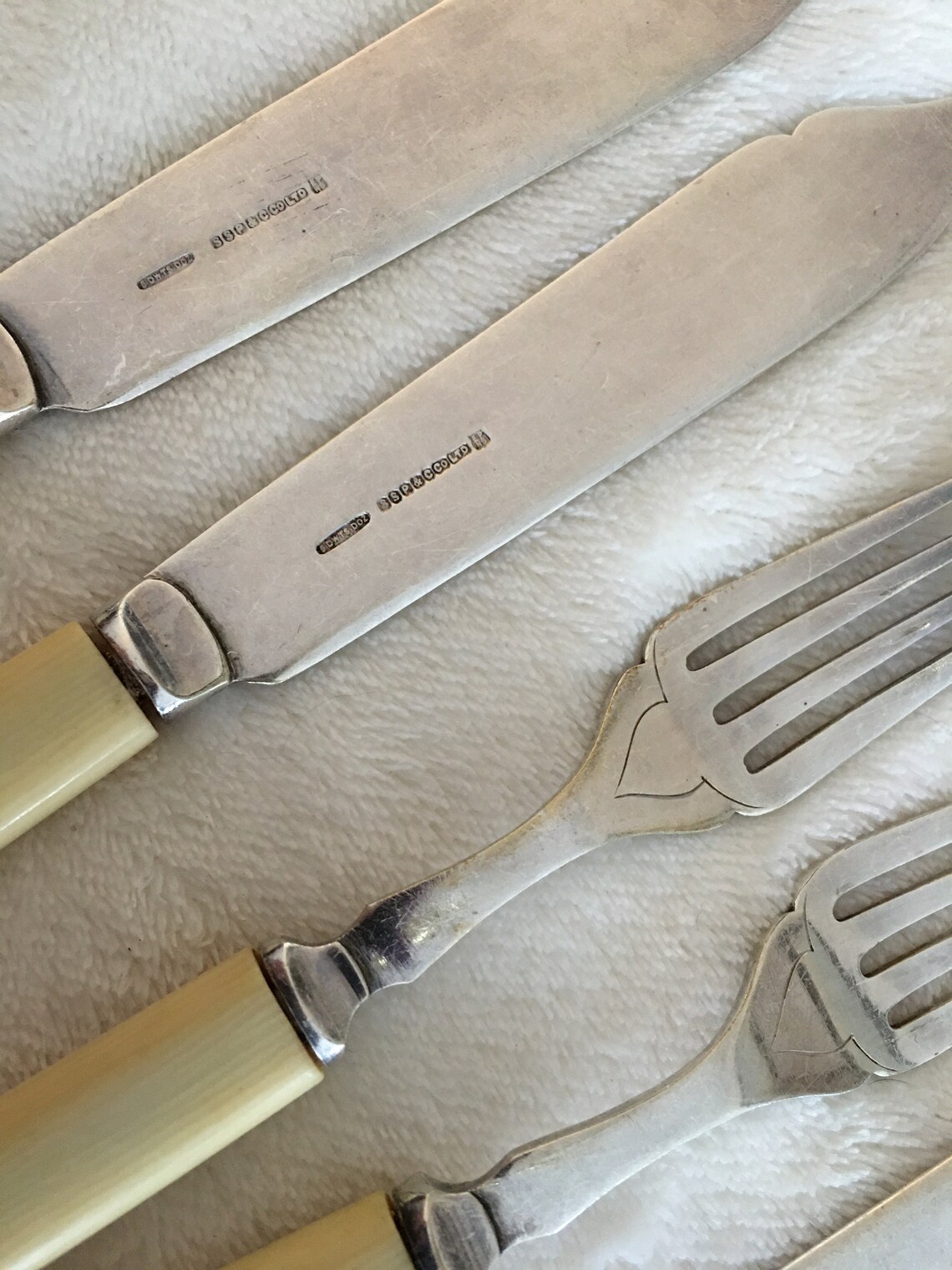 Set of 4 Silver Plated Fish Knives & Forks Vintage Home Table Etsy