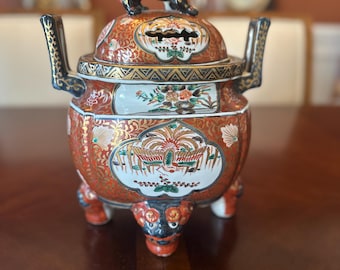 九谷幸仙 九谷幸仙 金彩九谷焼 花鳥図 金魚柄 飾り花瓶 45.8cm VA316