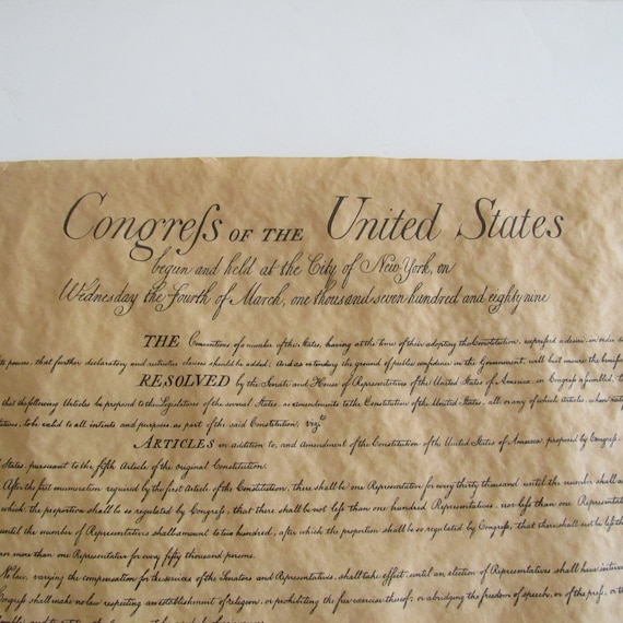 Original Bill Of Rights Document