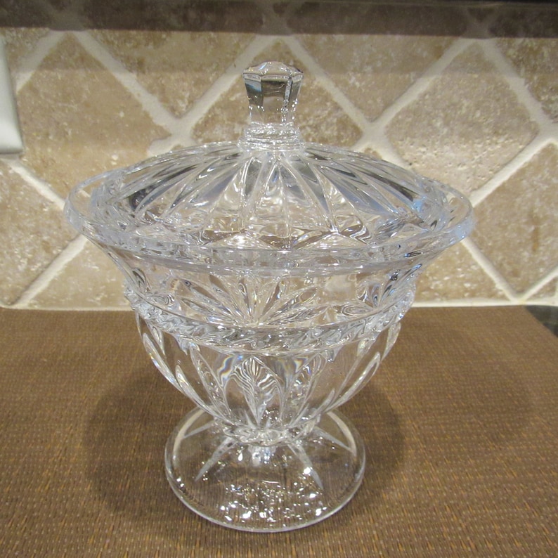 Vintage Crystal Candy Jar With Lid Etsy