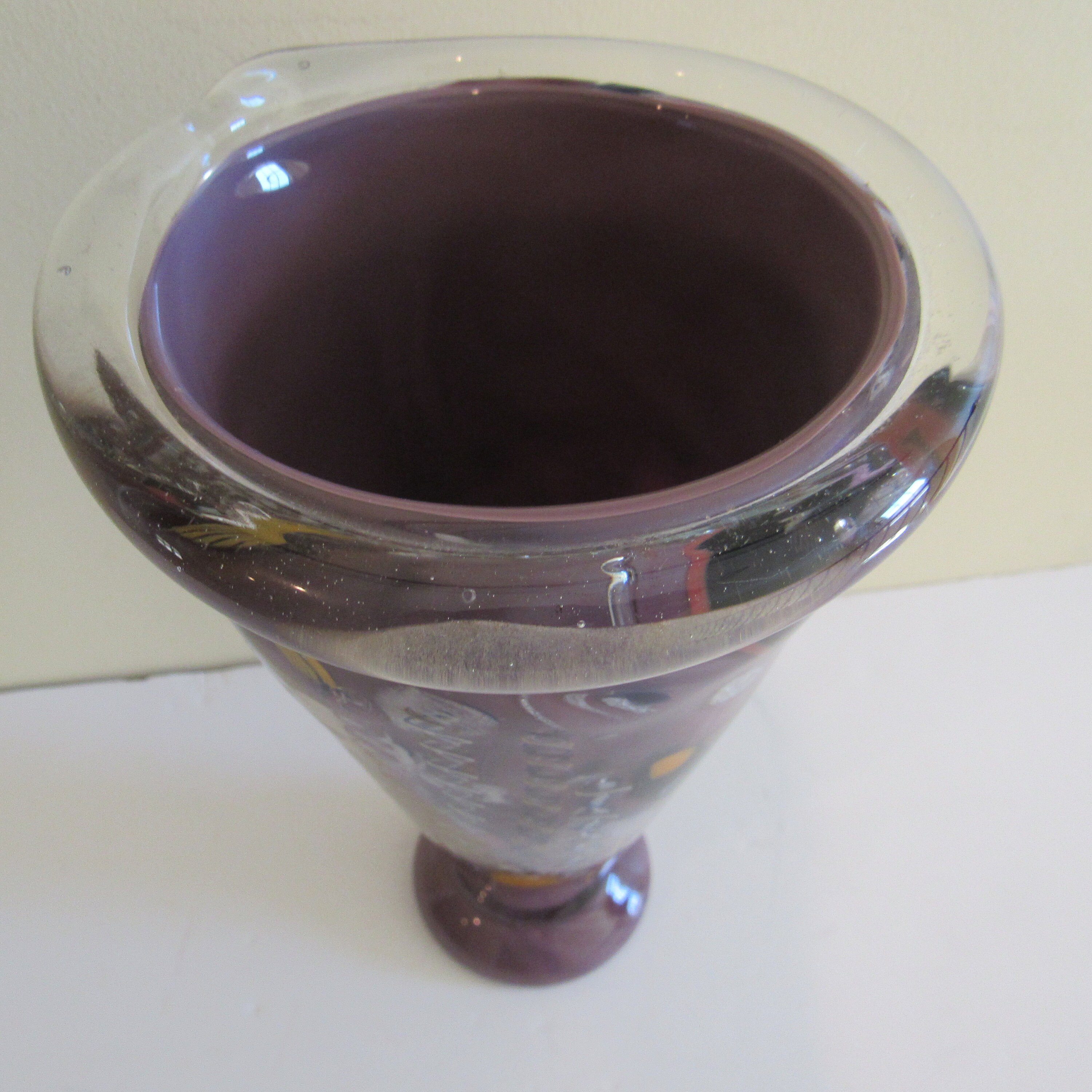 Hand Blown Multi Color Art Glass Vase Etsy