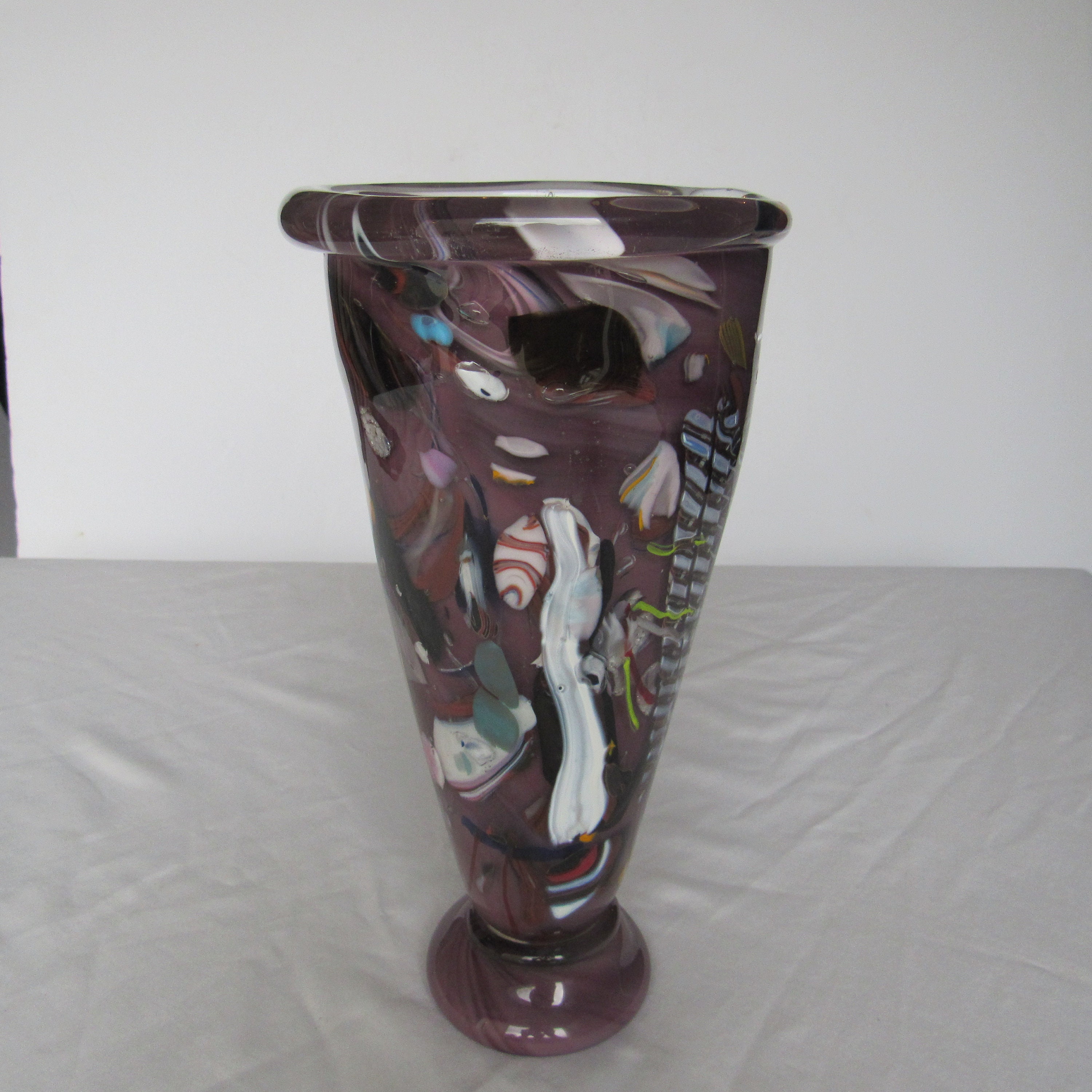 Hand Blown Multi Color Art Glass Vase Etsy