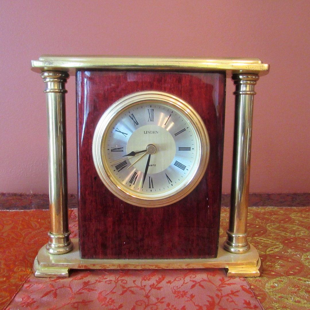 Linden Mantle Desk Clock Etsy