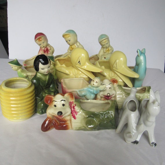 American Vintage Sets of Pottery Planters Desk Top/Windows