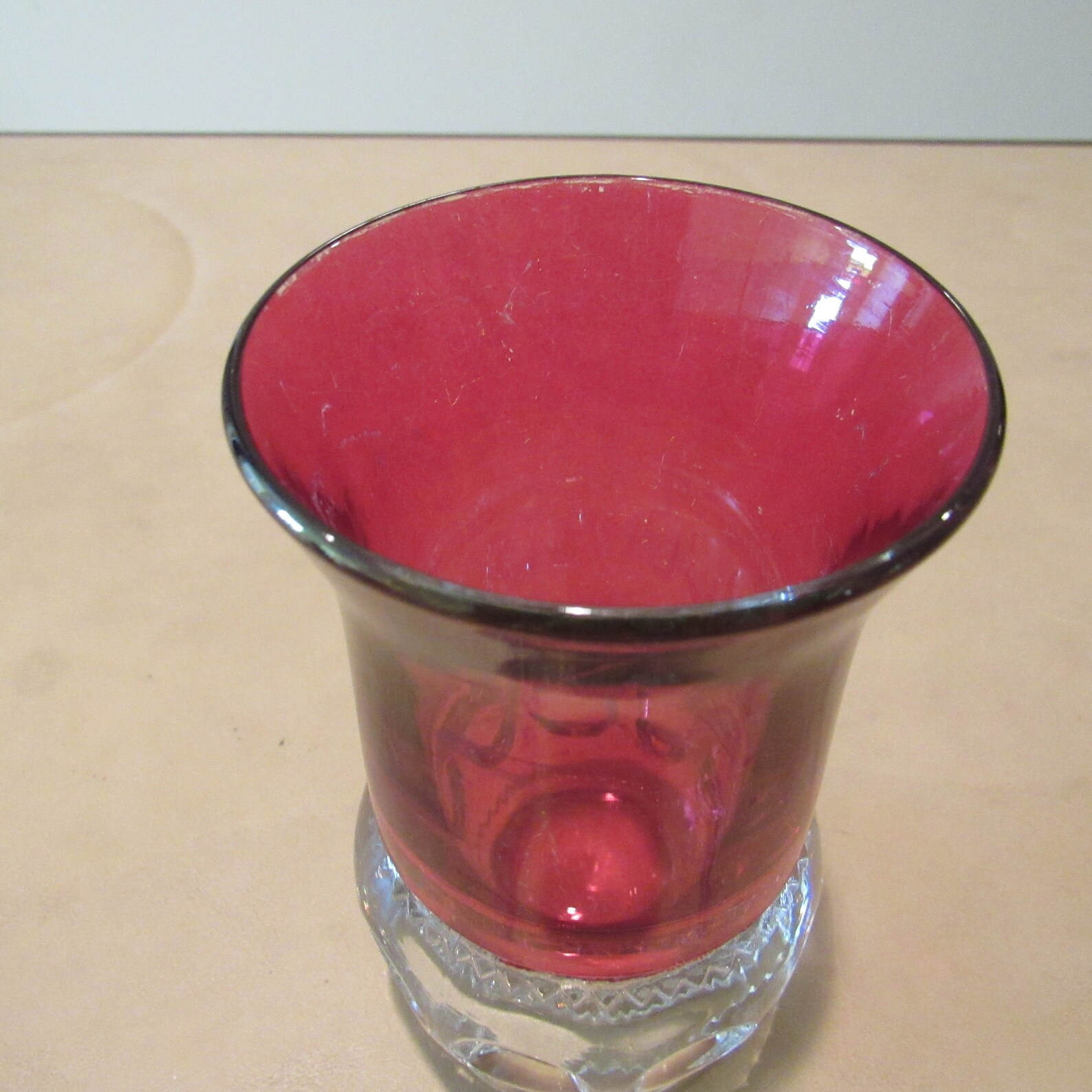 Red and Crystal Small Vase Etsy