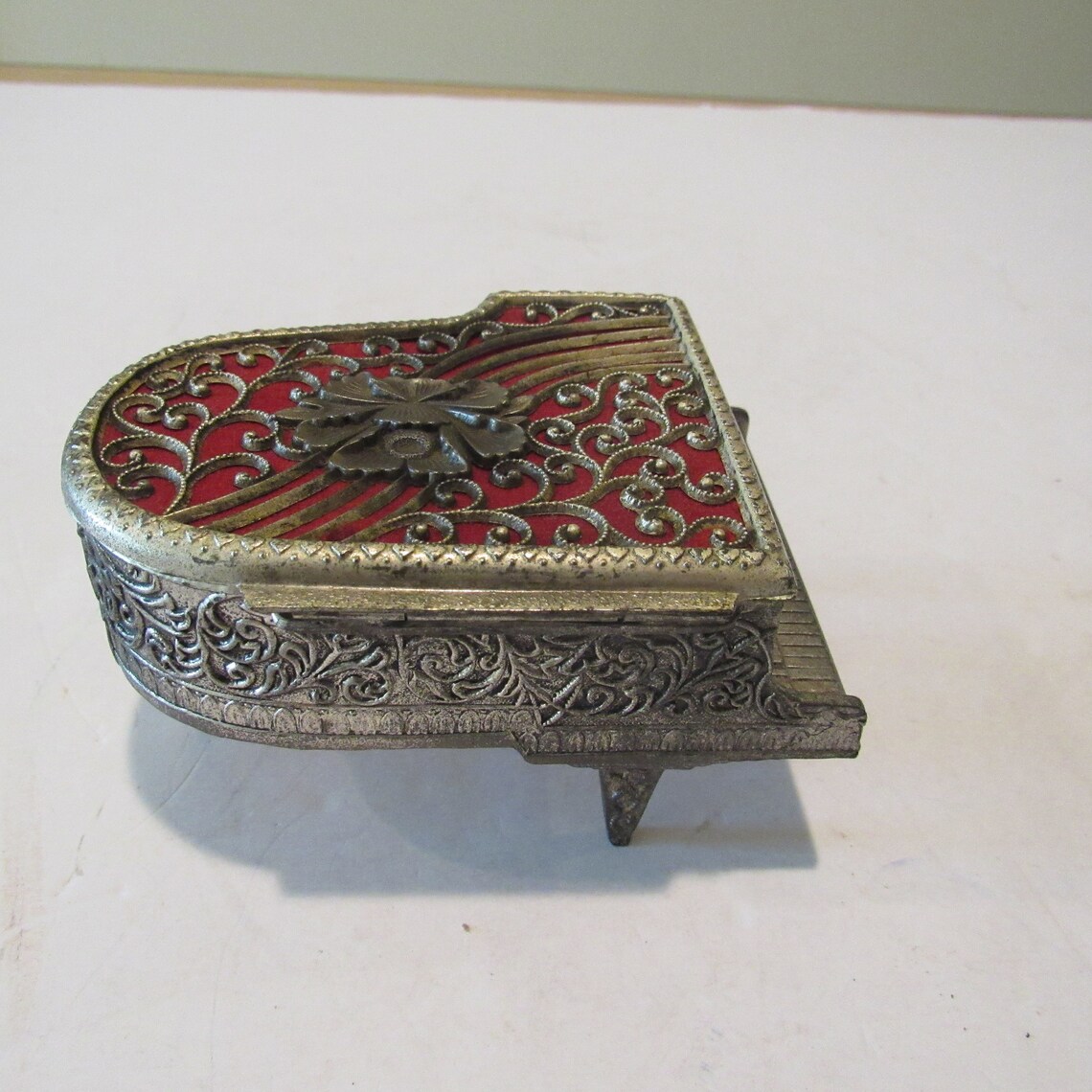 Small Pewter Musical Box Etsy