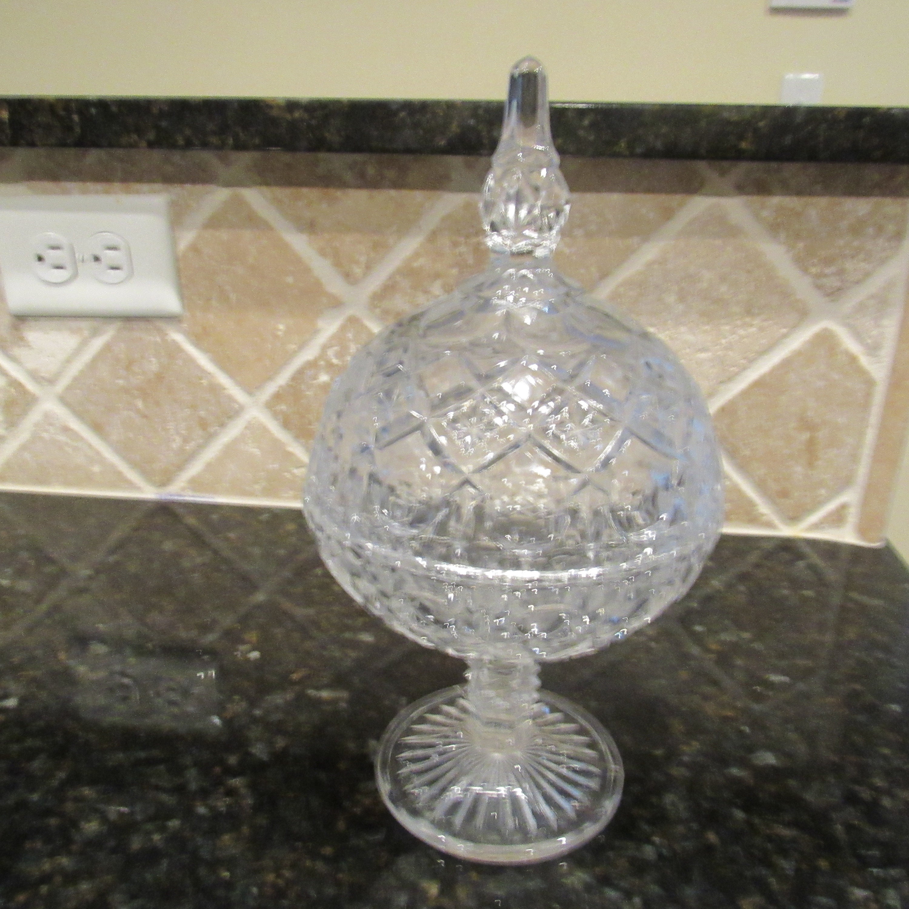 Vintage Crystal Pedestal Candy Dish With Lid Etsy UK