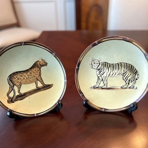Raymond Waites Decorative Tiger and Leopard Plates