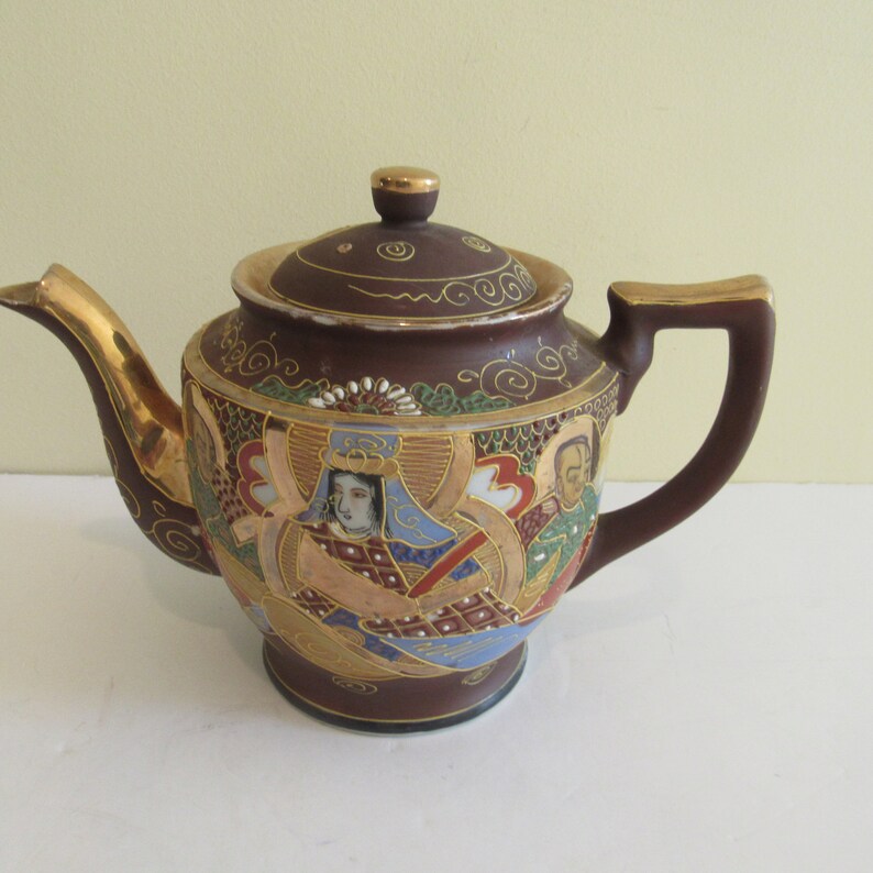 Vintage Japanese Satsuma Teapot and Sugar Bowl Tea Set and Etsy