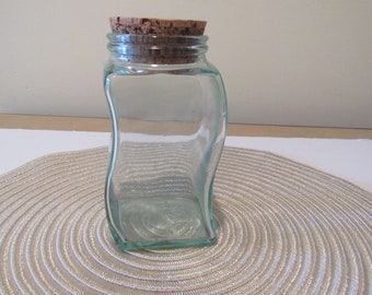 Croked Transparent Glass Storage Jar