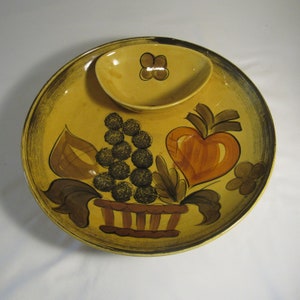 Mid-Century Chip und Dip Servierplatte und Schüssel