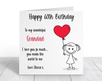 Great Grandad Birthday card Personalised Dad 70th 80th 90th any name//message//age