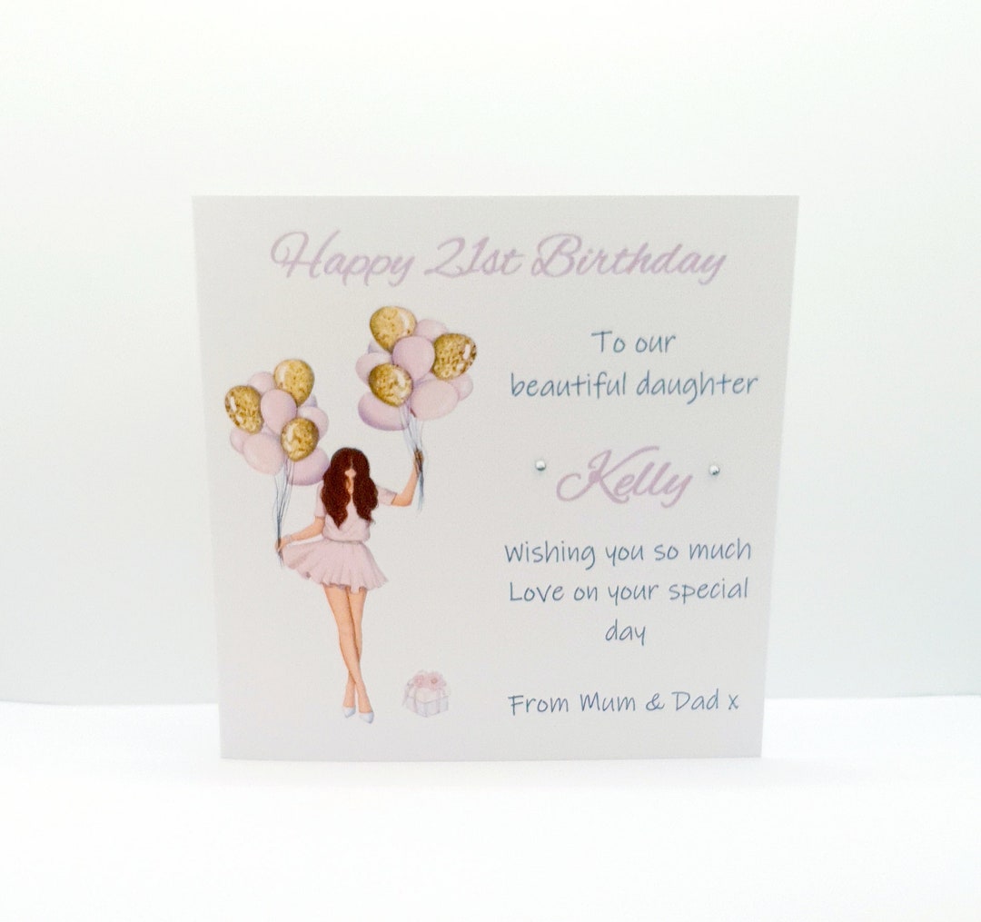 thumbnail image 2 of Personalised 21st Birthday Card For Daughter, Granddaughter, Goddaughter, Niece 2 of 6