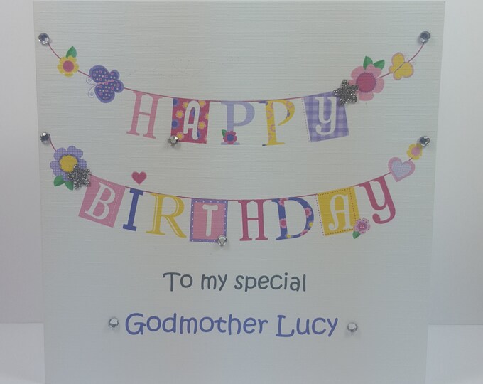 Personalised Godmother Birthday Card, God Mother Birthday Card ...