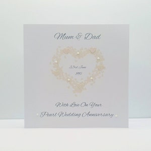 Personalised Pearl Wedding Anniversary Card, 30th Wedding Anniversary Card, Wedding Anniversary Card, Anniversary Card, Grandparents Card