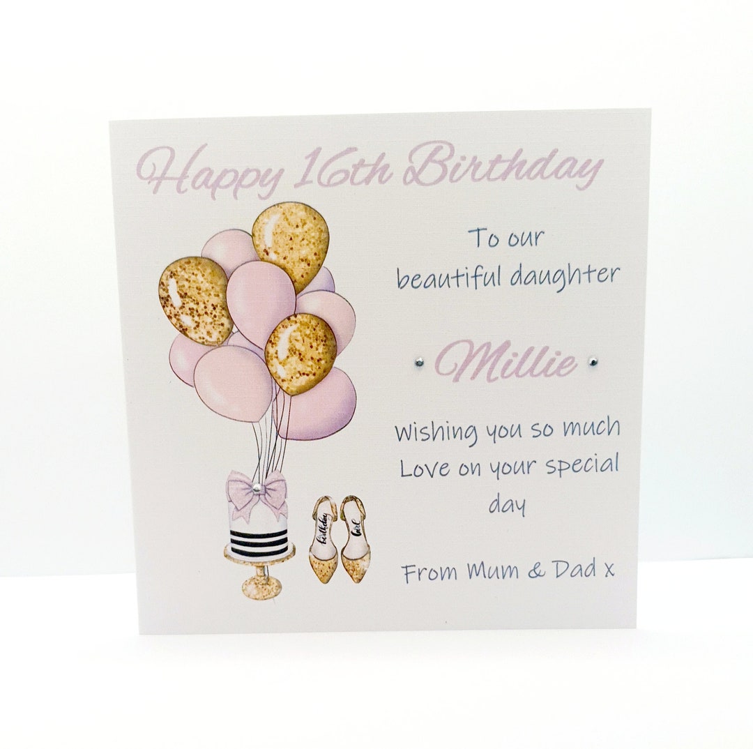Personalised 16th Birthday Card Daughter Granddaughter - Etsy