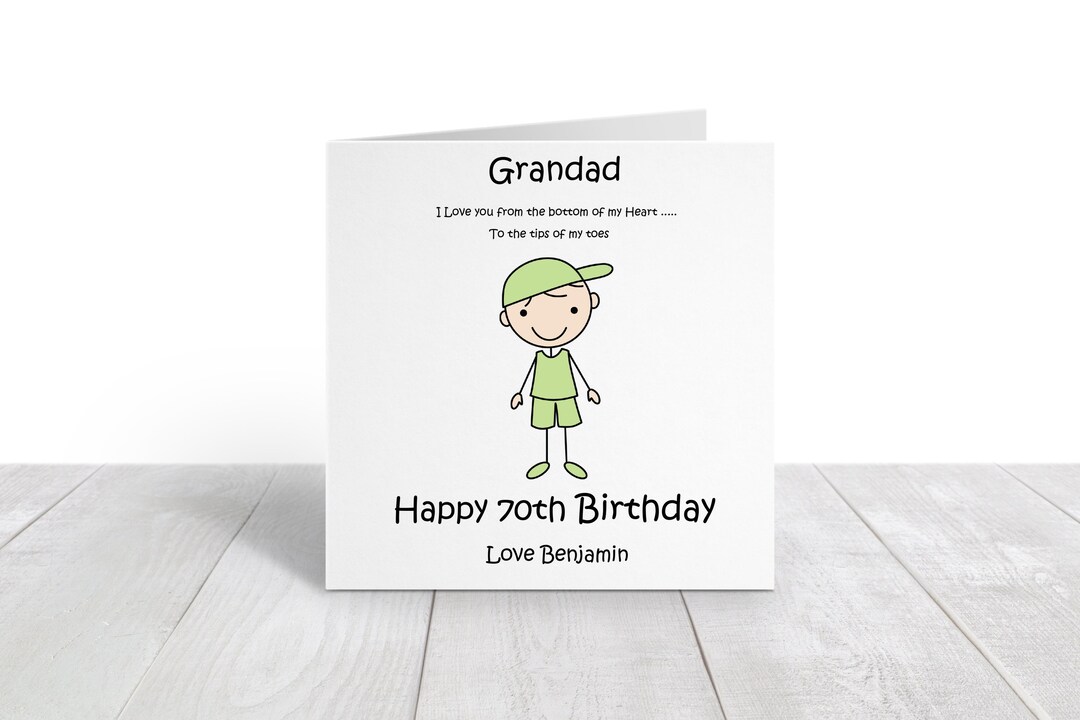 Personalised Grandad Birthday Card, 70th Birthday Card, 60th Card ...