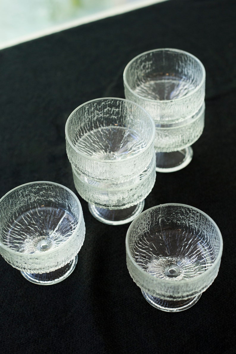 Set of 6 Indiana Glass Company Crystal Ice Sherbet Dessert CupsBowls