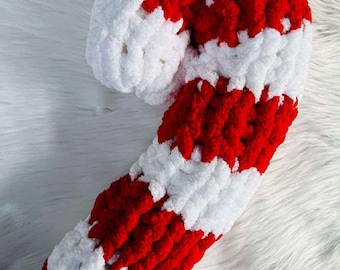 Chunky Yarn Finger Knitting Candy Cane Pillow Tutorial (Digital file with instructions and video)