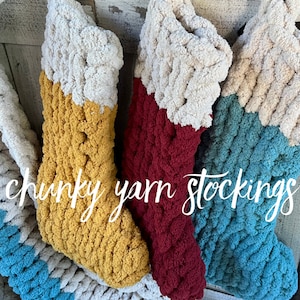 Chunky Yarn Stockings, handmade, can be customized in colors and sizes.