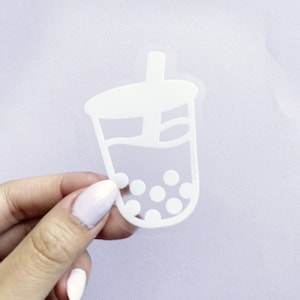Boba Milk Tea Clear Vinyl Sticker