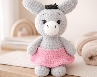 Crochet an amigurumi donkey, crochet donkey instructions, crochet a donkey, easy crochet a donkey, crochet a cuddly donkey, crochet donkey pattern
