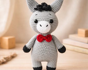 Crochet amigurumi, crochet donkey instructions, crochet donkey, easy crochet donkey, crochet donkey pattern, crochet animals amigurumi, crochet donkey