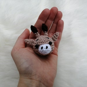 Crochet pattern giraffe head, crochet pendant, pendant for stroller chain, crochet pacifier chain, crochet key chain, crochet giraffe